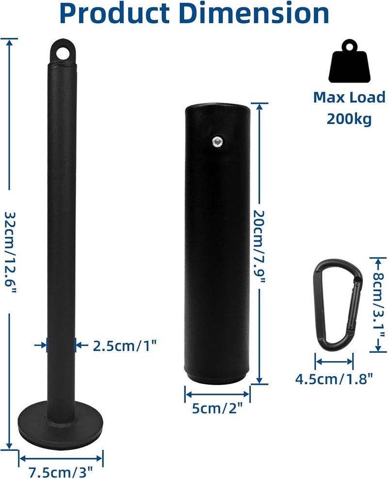 LFJ Weight Loading Pin with Carabiner fit 1 inch and 2 inch Olympic Weight Plate for Cable Pulley System LAT Pulldown - Image 2
